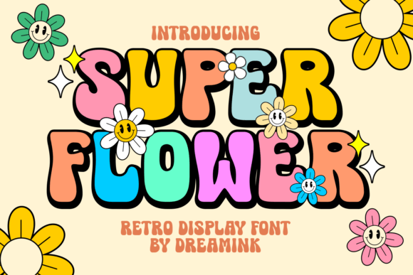 Super Flower: A Retro Display Font for Bold Branding